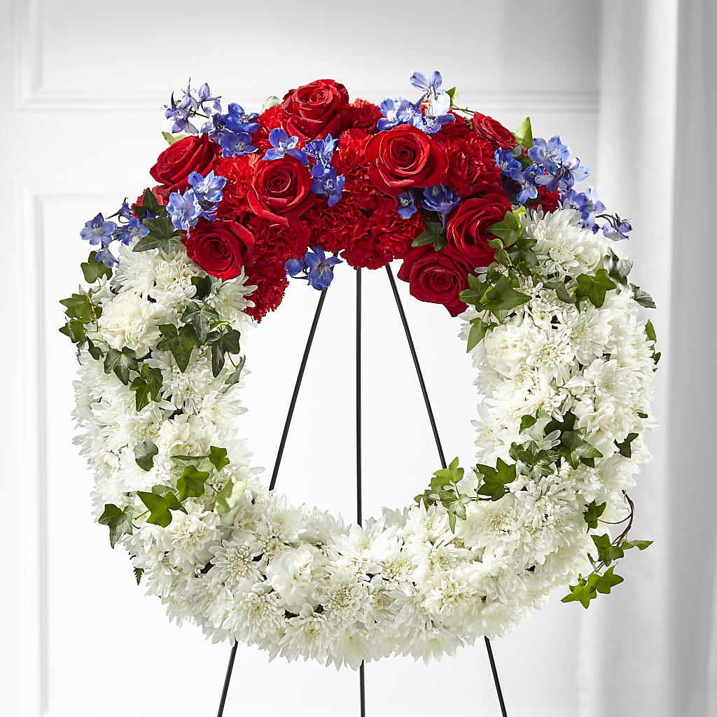 Patriotic Passion Wreath – Margartia Flowers, Jersey City NJ