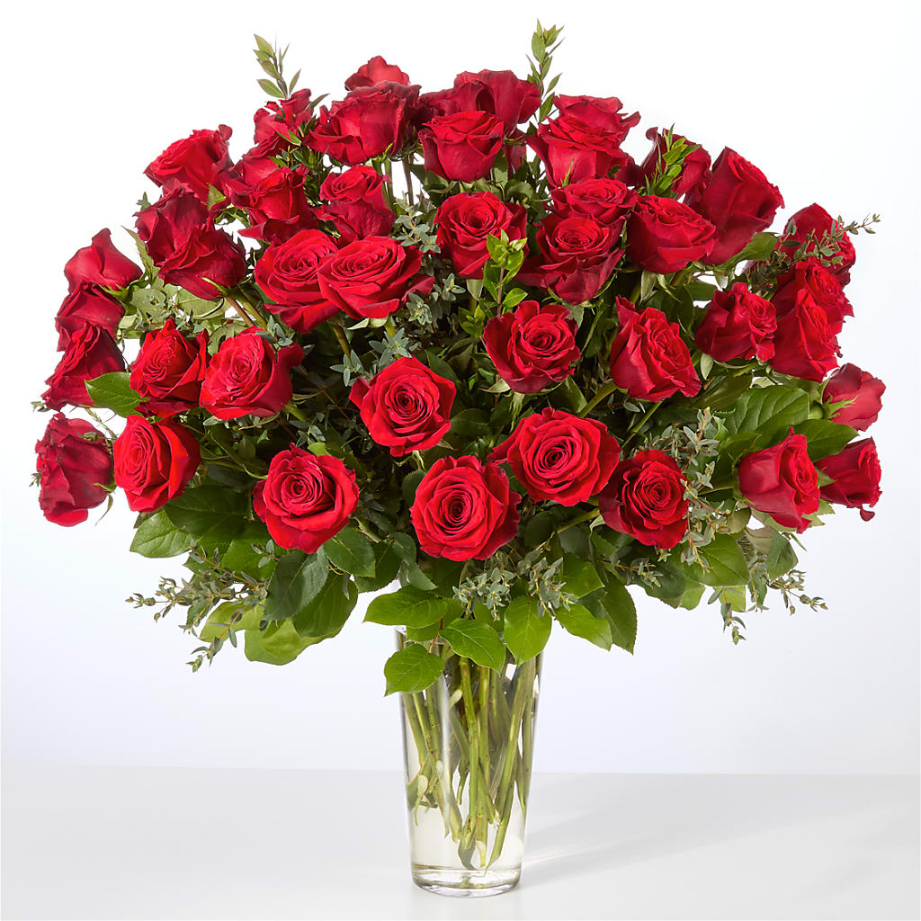Forever Yours Fifty Stem Red Rose Bouquet – Margartia Flowers, Jersey City NJ