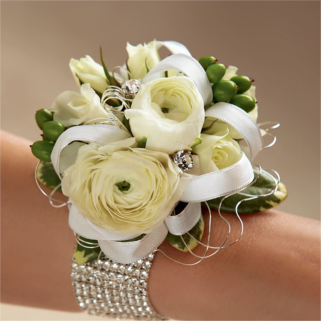 White Wedding Corsage – Margartia Flowers, Jersey City NJ
