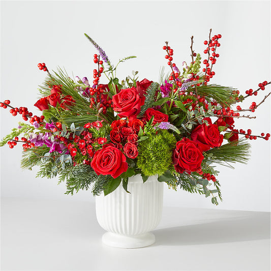 Big Red Bow Bouquet –  Margartia Flowers, Jersey City NJ