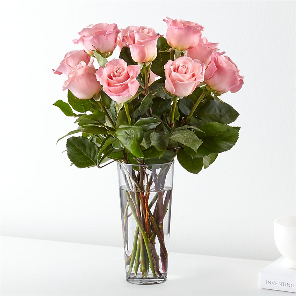 Long Stem Pink Rose Bouquet –  Margartia Flowers, Jersey City NJ