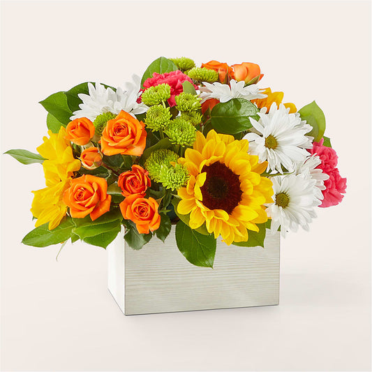 Sun-drenched Blooms Box Bouquet –  Margartia Flowers, Jersey City NJ