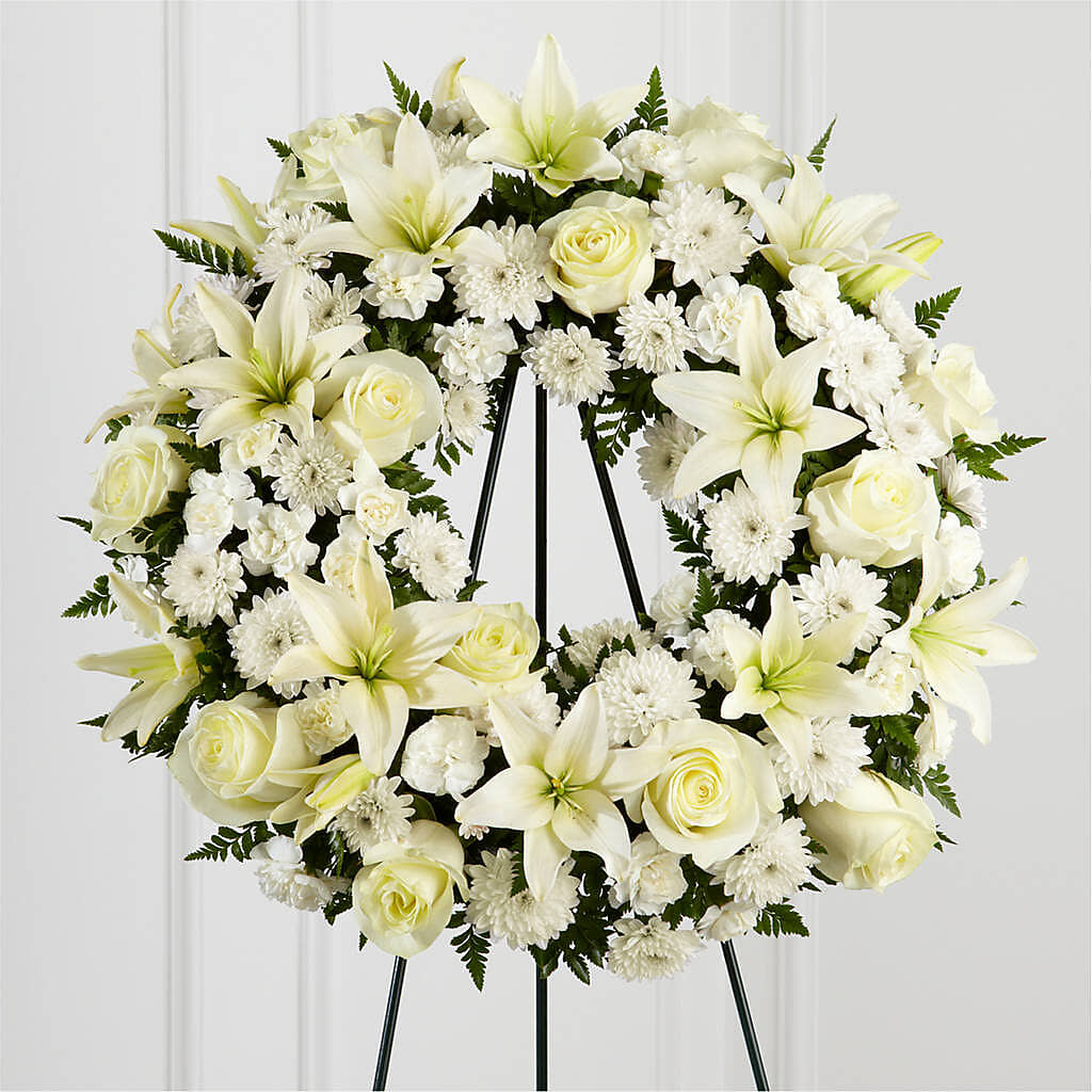 Treasured Tribute Wreath –  Margartia Flowers, Jersey City NJ