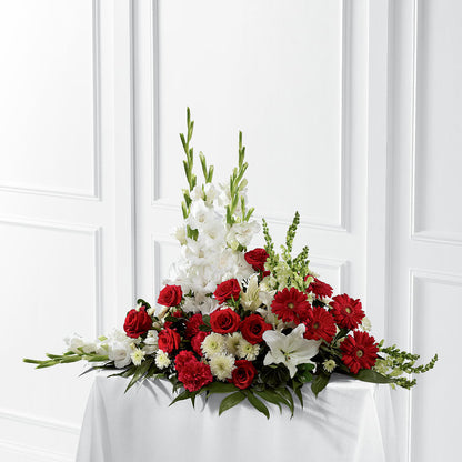 Crimson & White Arrangement –  Margartia Flowers, Jersey City NJ