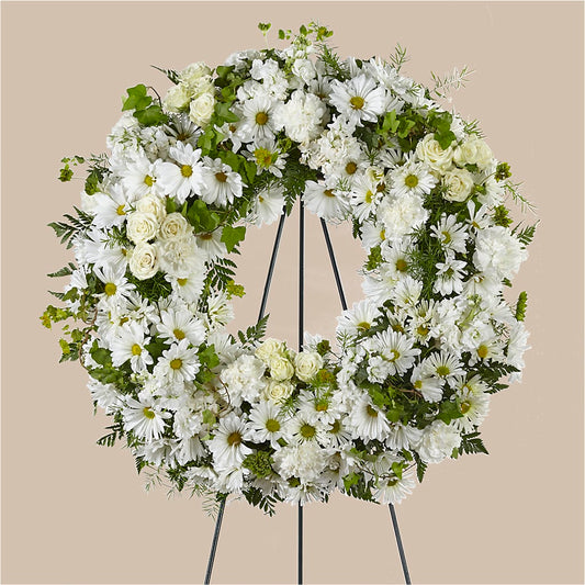 Faithful Wishes Wreath –  Margartia Flowers, Jersey City NJ
