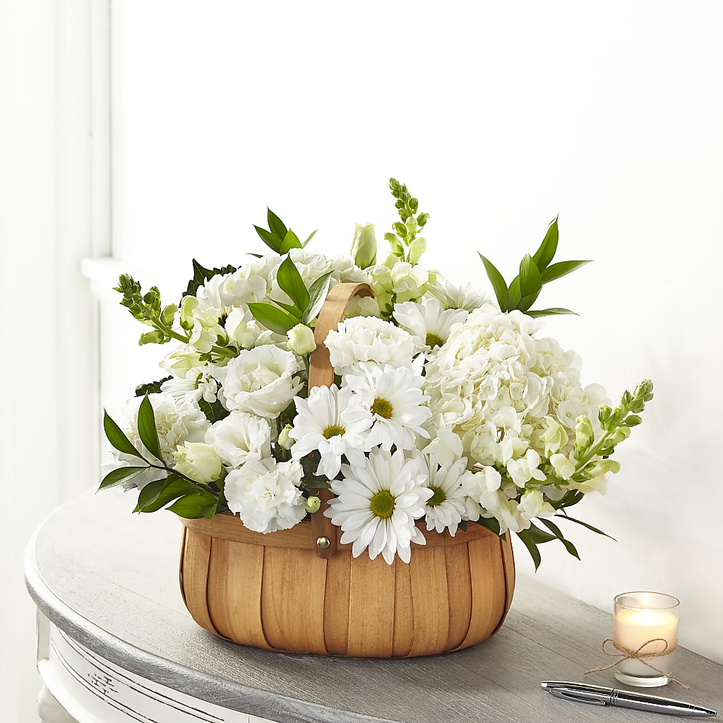 Pure Ivory Basket –  Margartia Flowers, Jersey City NJ