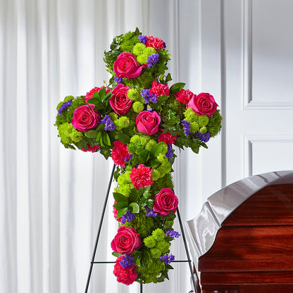 Tribute Rose Floral Cross –  Margartia Flowers, Jersey City NJ