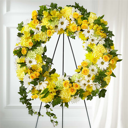 Golden Remembrance Wreath –  Margartia Flowers, Jersey City NJ