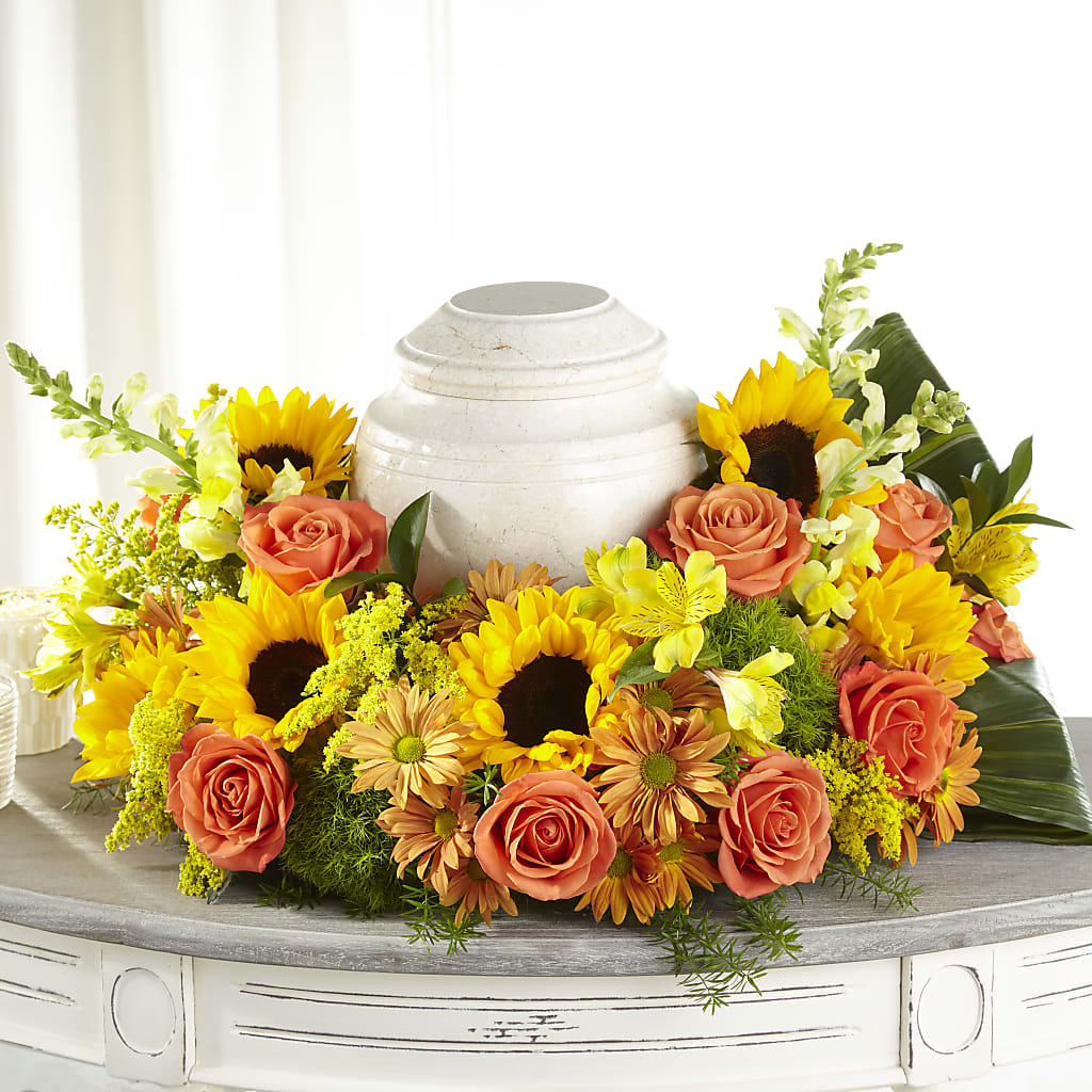 Faithful Sunflower Cremation Adornment –  Margartia Flowers, Jersey City NJ