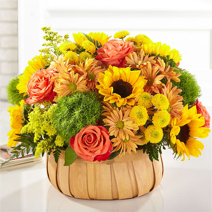 Harvest Sunflower Basket –  Margartia Flowers, Jersey City NJ