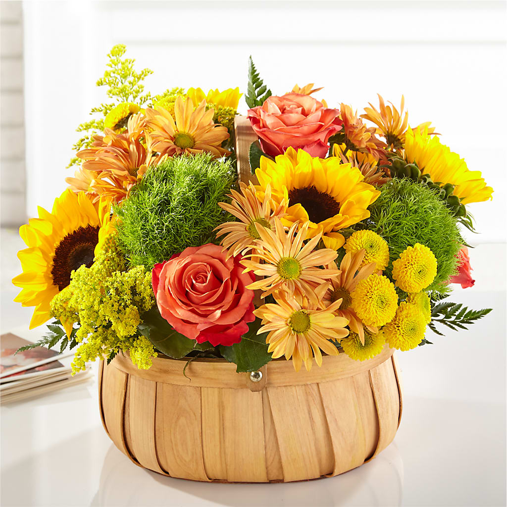 Harvest Sunflower Basket –  Margartia Flowers, Jersey City NJ