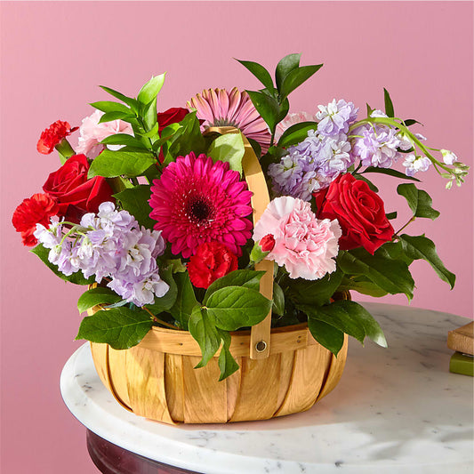 Pink Picnic Basket –  Margartia Flowers, Jersey City NJ