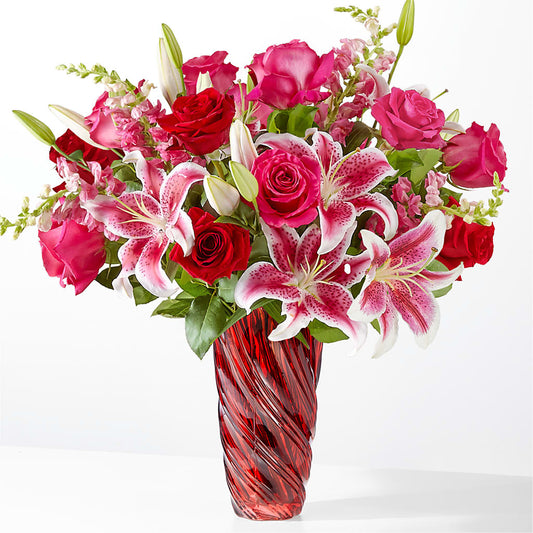 Always You Bouquet with Luxe Swirl Vase –  Margartia Flowers, Jersey City NJ