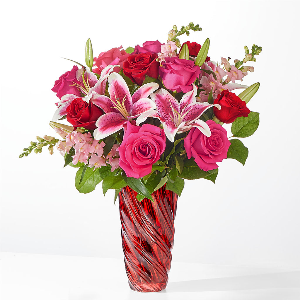 Always You Bouquet with Luxe Swirl Vase –  Margartia Flowers, Jersey City NJ