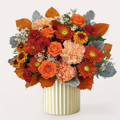 Merlot Bouquet with Ivory Vase –  Margartia Flowers, Jersey City NJ