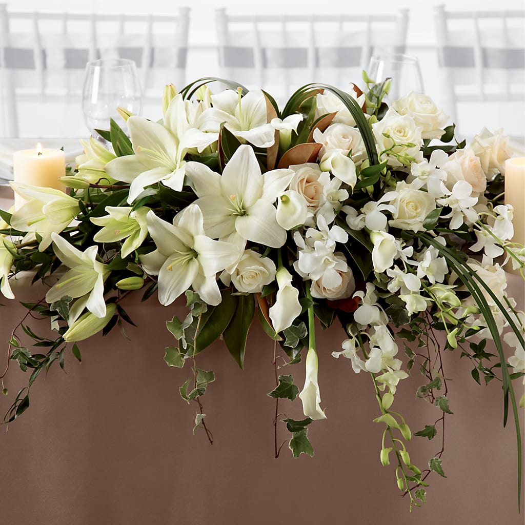 White Linen Arrangement –  Margartia Flowers, Jersey City NJ