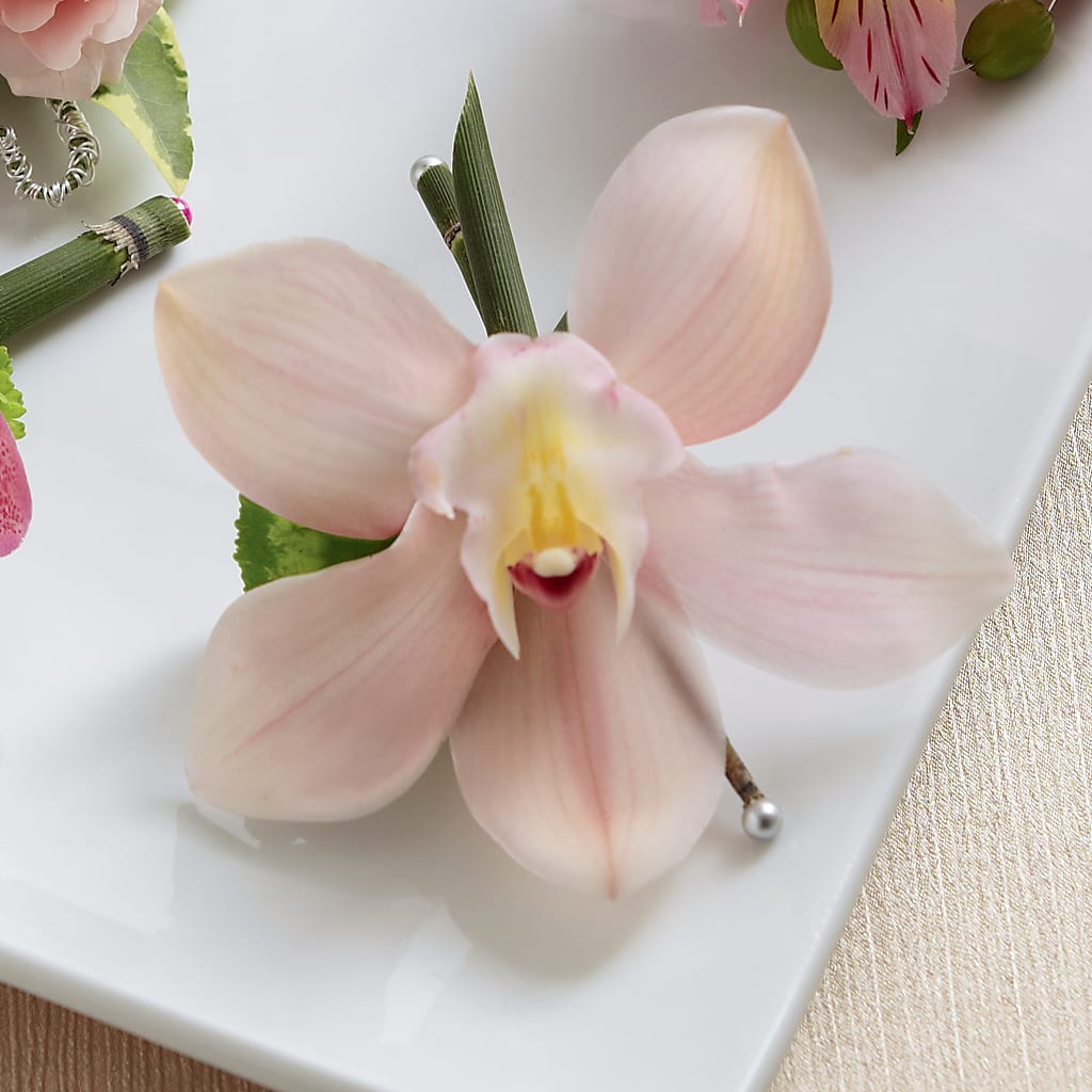 Pink Cymbidium Boutonniere –  Margartia Flowers, Jersey City NJ