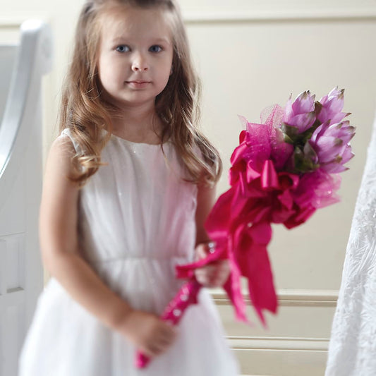 Sparkle Pink Flower Girl Bouquet –  Margartia Flowers, Jersey City NJ