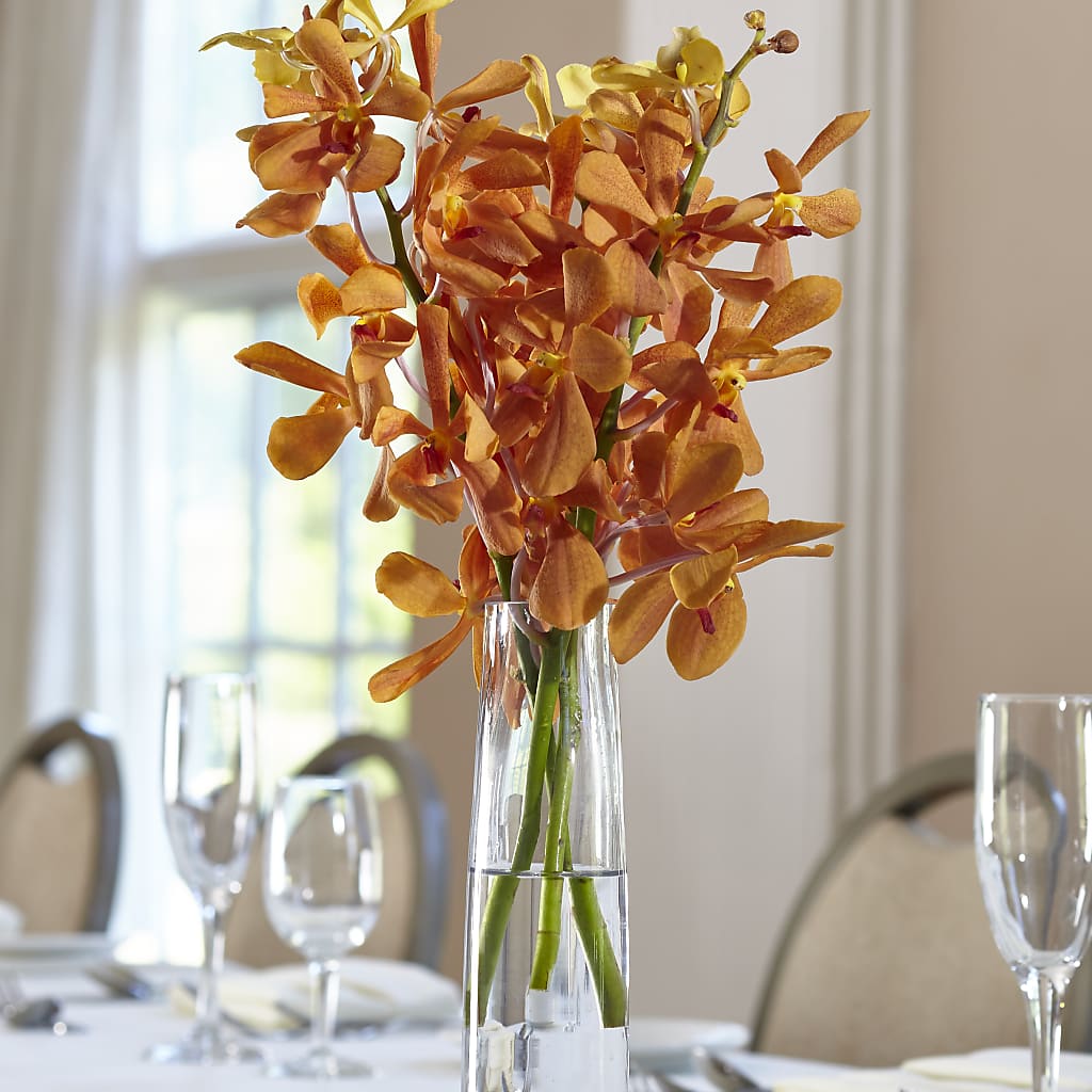 Orange Mokara Bud Vase –  Margartia Flowers, Jersey City NJ