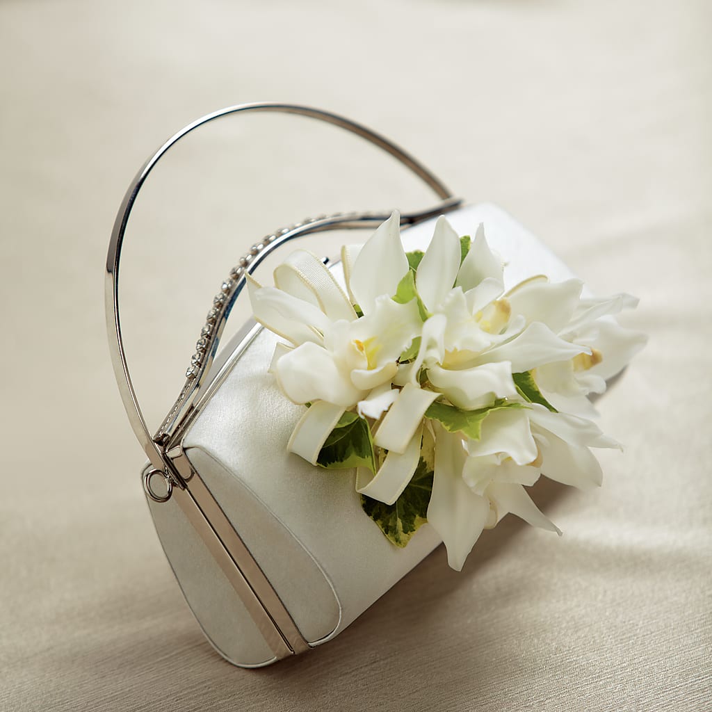 White Purse Decor –  Margartia Flowers, Jersey City NJ