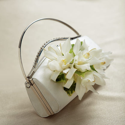 White Purse Decor –  Margartia Flowers, Jersey City NJ