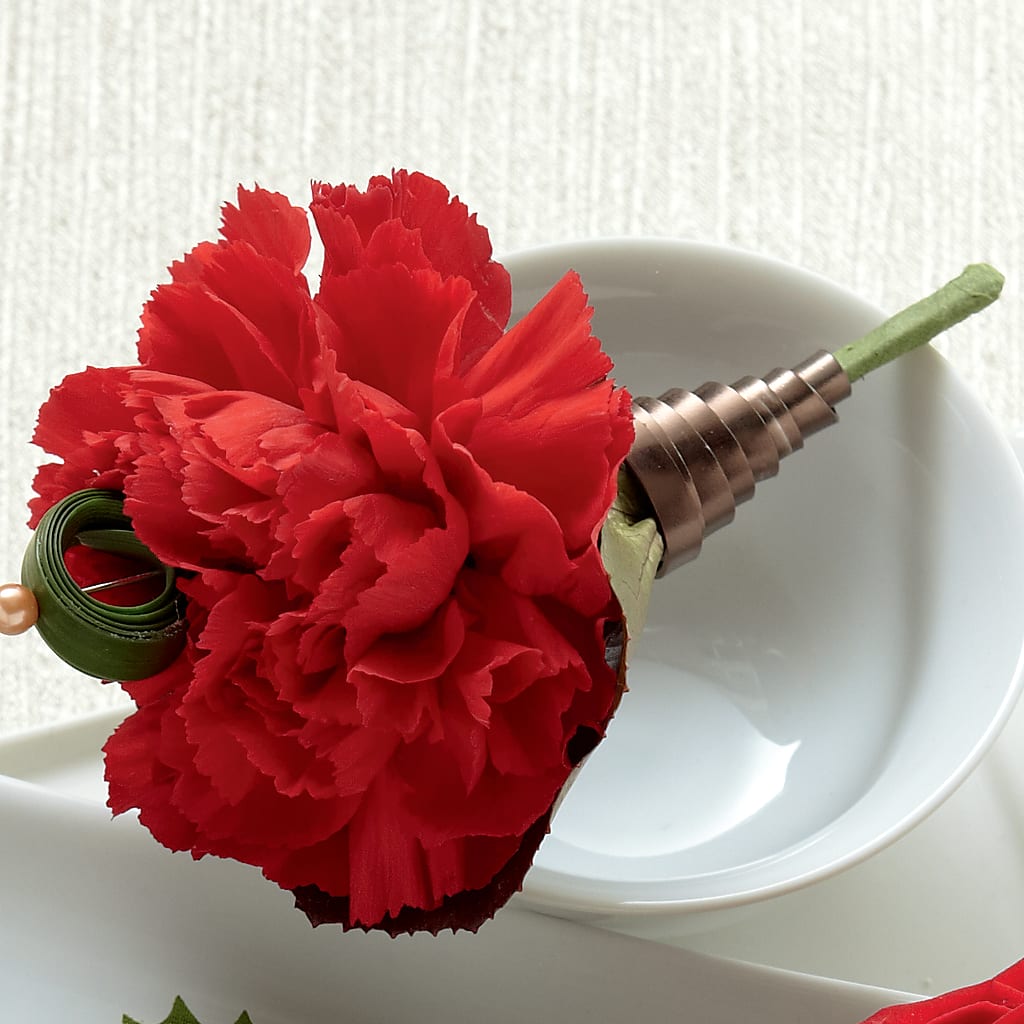 Red Carnation Boutonniere –  Margartia Flowers, Jersey City NJ